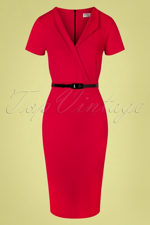 Vintage Chic for Topvintage - Emery pencil jurk in ravishing rood 2