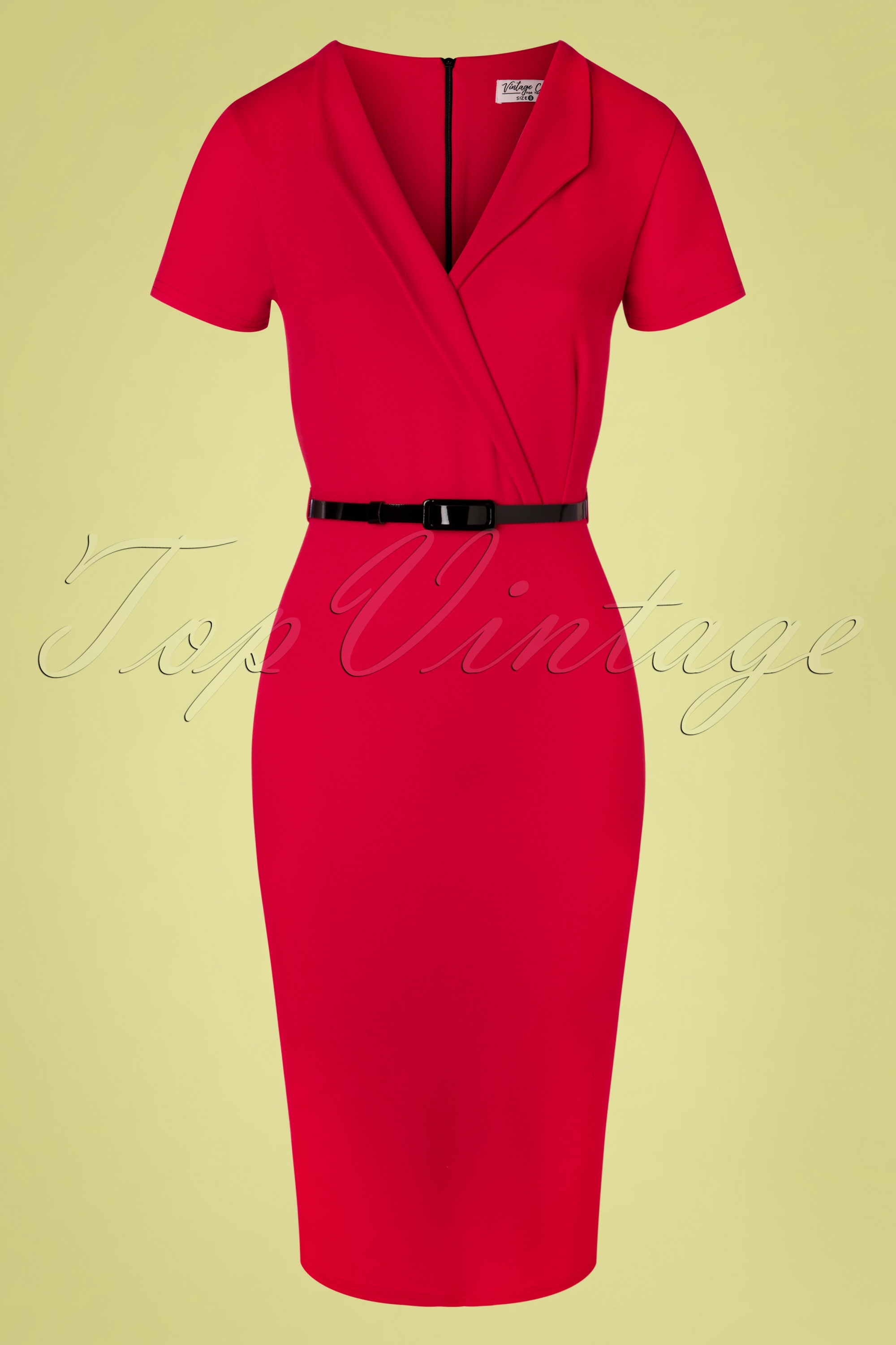 Vintage Chic for Topvintage - Emery pencil jurk in ravishing rood 2