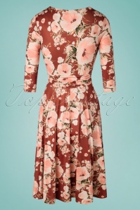 Vintage Chic for Topvintage - Caryl Floral Swing Dress Années 50 en Cannelle 3