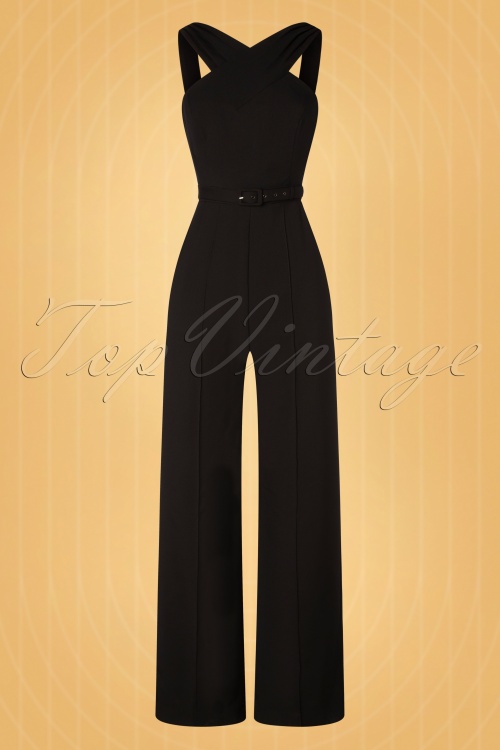 Vintage Diva  - De Maxime jumpsuit in zwart 4