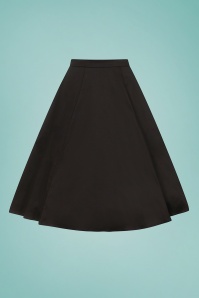 Collectif Clothing - Matilde Classic Cotton Swing Skirt Années 50 en Noir