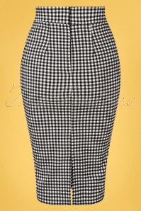 Vintage Chic for Topvintage - 50s Luana Gingham Pencil Skirt in Black and White 3