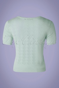 Banned Retro - 50s Bow Knit Top in Mint 2