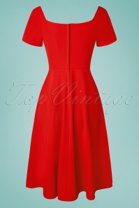 Banned Retro - 50s Classy and Sassy Fit and Flare Swing Dress in Red 4