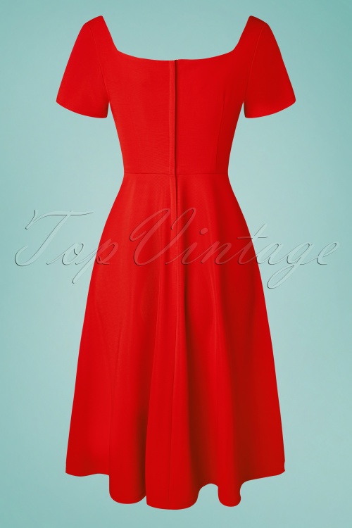 Banned Retro - 50s Classy and Sassy Fit and Flare Swing Dress in Red 4