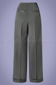 Banned Retro - 40s Day To Night Button Trousers in Grey 2