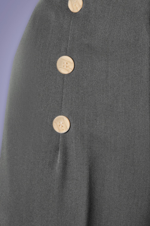Banned Retro - 40s Day To Night Button Trousers in Grey 3