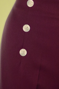 Banned Retro - 40s Day To Night Button Trousers in Burgundy 3