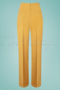Banned Retro - 40s Day To Night Button Trousers in Mustard 2