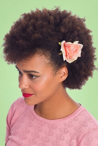 Banned Retro - Scented Love Flower Hair Clip Années 50 en Corail 2