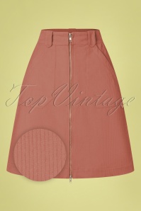 Danefae - 70s Madelaine Corduroy Skirt in Grey Rose 2