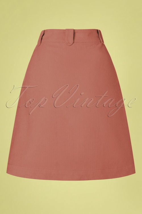 Danefae - 70s Madelaine Corduroy Skirt in Grey Rose 3