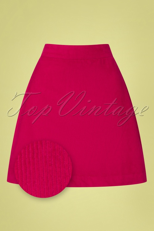 Danefae - 70s London Corduroy Skirt in Dark Fuchsia 2