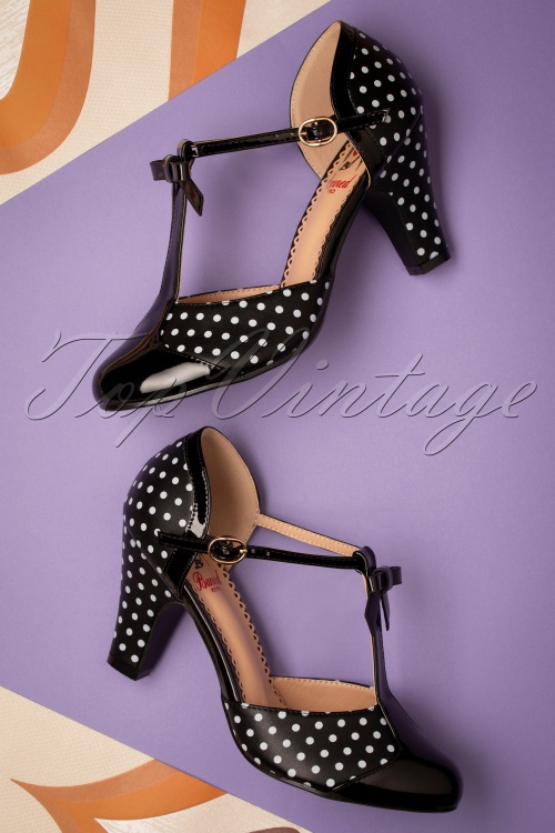 Banned Retro - 50s Kelly Lee T-Strap Pumps in Black 2