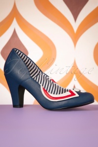 Banned Retro - Titanic Pumps in Navy 6