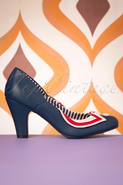 Banned Retro - 50s Titanic Pumps in Navy 4