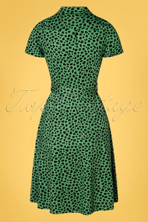 King Louie - Olive Bobcat jurk in Neptune groen 6