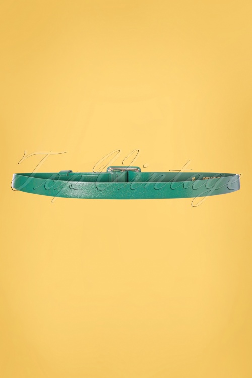 King Louie - 60s Leather Covered Belt in Eden Green 3