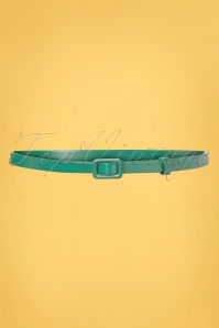 King Louie - 60s Leather Covered Belt in Eden Green