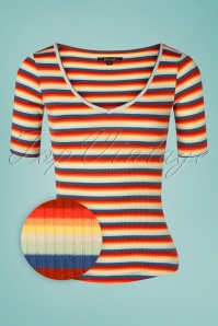 King Louie - 60s Carice Striped Rib Top in Daydream 2