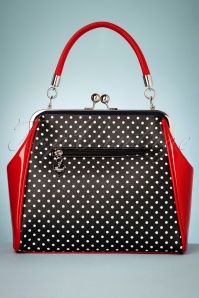 Banned Retro - 50s Frances Polka Star Bag in Black and Red 4