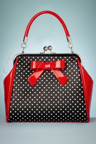 Banned Retro - 50s Frances Polka Star Bag in Black and Red 2