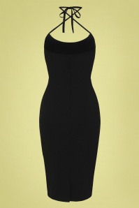 Collectif Clothing - Iris effen pencil jurk in zwart 6