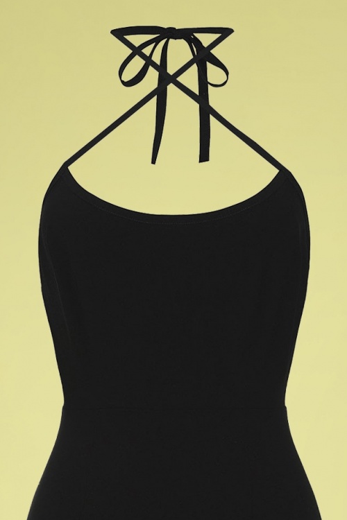 Collectif Clothing - Iris effen pencil jurk in zwart 3