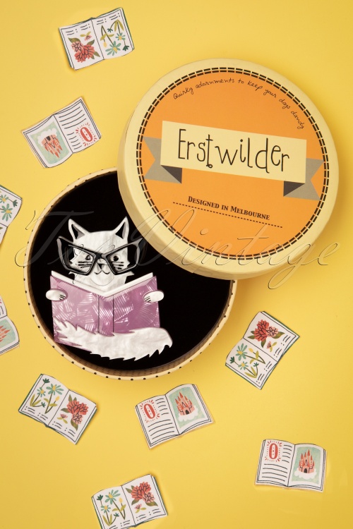 Erstwilder - Puss in Books Brooch 2