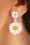 Topvintage Boutique Collection - Friendly Wildflower Earrings Années 70 en Blanc