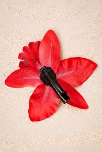Topvintage Boutique Collection - 50s Tropical Vibes Hair Flower Clip in Red 3