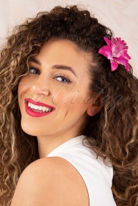 Topvintage Boutique Collection - Tropical Vibes haarbloemclip in roze 2