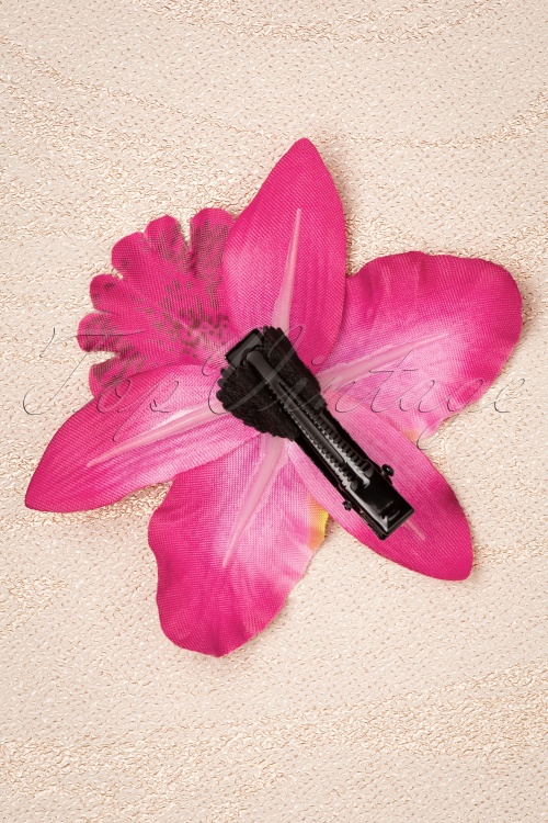 Topvintage Boutique Collection - Tropical Vibes haarbloemclip in roze 3