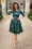 TopVintage exclusive ~ Adriana Peacock Long Sleeve Swing Dress Années 50 en Bleu Marine
