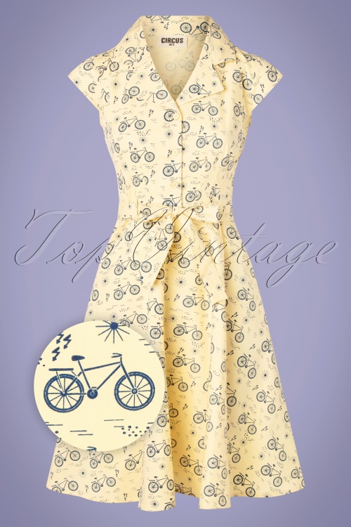 Circus - Penny Bike Dress Années 60 en Jaune Tendre 2