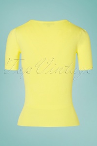 King Louie - 60s Diamond Puff Cottonclub Top in Yellow Pear 3