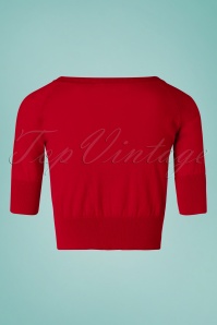Banned Retro - 50s Raven Cardigan in Lipstick Red 3