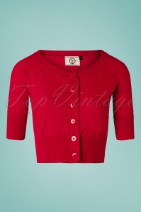 Banned Retro - 50s Raven Cardigan in Lipstick Red 2
