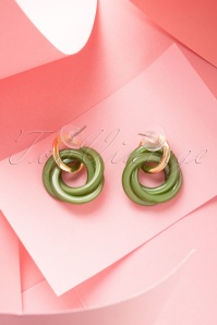Day&Eve by Go Dutch Label - 50s Riley Earrings in Olive Green 3