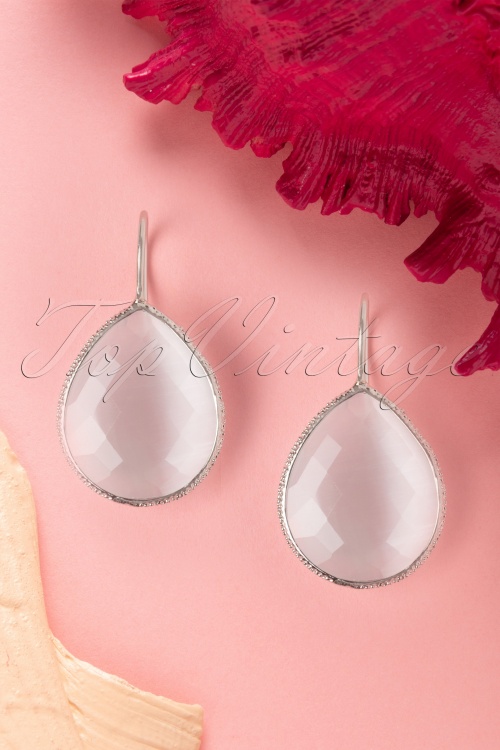 Day&Eve by Go Dutch Label - 50s Lavina Stone Drop Earrings in Greyish White 2