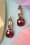 50s Eleanor Earrings in Ruby Red and Gold