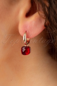 Day&Eve by Go Dutch Label - 50s Eleanor Earrings in Ruby Red and Gold 2