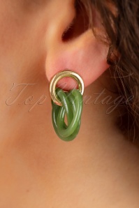 Day&Eve by Go Dutch Label - 50s Riley Earrings in Olive Green 2
