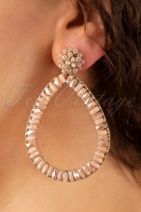 Day&Eve by Go Dutch Label - 50s Big Drop Shaped Earrings in Nude