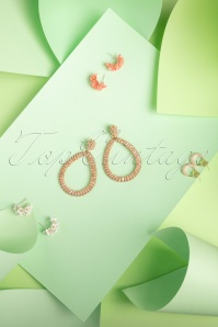 Day&Eve by Go Dutch Label - Flower Stud Earrings Années 60 en Doré et Blanc 4