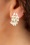 Flower Stud Earrings Années 60 en Doré et Blanc
