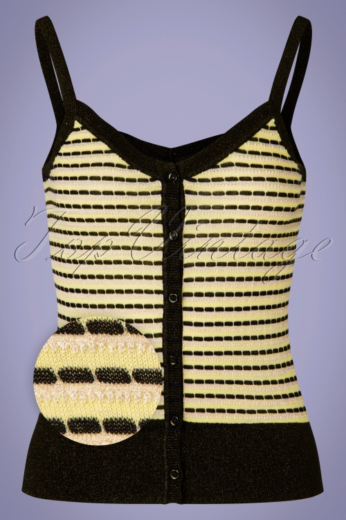 King Louie - 60s Isa Inglewood Knit Camisole Top in Black 2