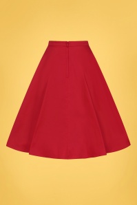 Collectif Clothing - Matilde Classic Cotton Swing Skirt Années 50 en Rouge 3