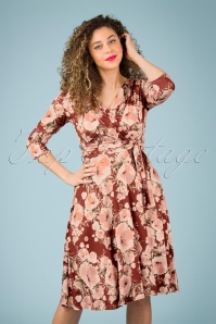 Vintage Chic for Topvintage - 50s Caryl Floral Swing Dress in Cinnamon 2