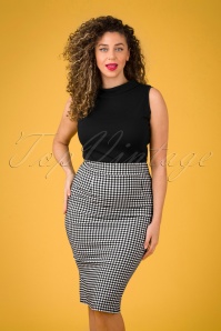 Vintage Chic for Topvintage - 50s Luana Gingham Pencil Skirt in Black and White